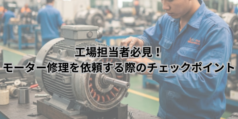 工場担当者必見！モーター修理を依頼する際のチェックポイント